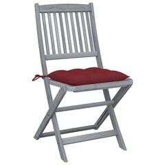 Sulankstomos lauko kėdės su pagalvėmis, 2vnt., pilkos kaina ir informacija | Lauko kėdės, foteliai, pufai | pigu.lt