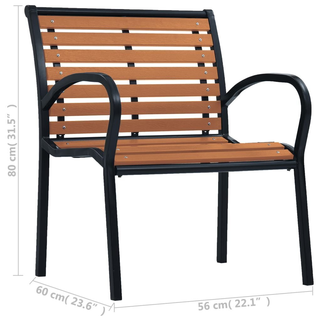 Sodo kėdės, 2 vnt, juodos ir rudos kaina ir informacija | Lauko kėdės, foteliai, pufai | pigu.lt