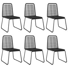 Lauko kėdės, 6 vnt, juodos kaina ir informacija | Lauko kėdės, foteliai, pufai | pigu.lt