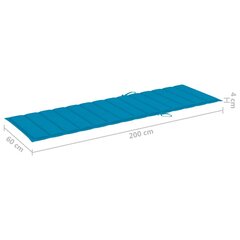Saulės gulto čiužinukas, 200x60x4 cm, mėlynas kaina ir informacija | Pagalvės, užvalkalai, apsaugos | pigu.lt