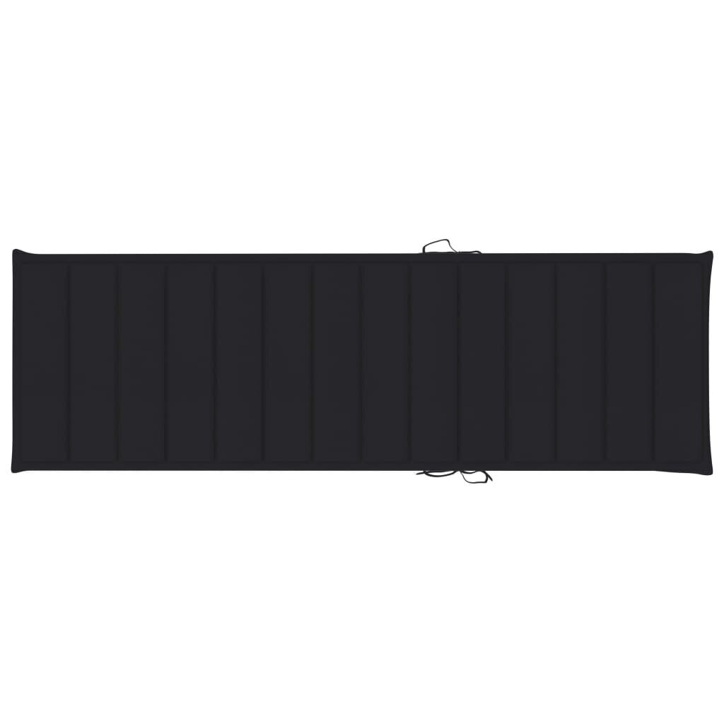 Saulės gulto čiužinukas, 200x60x4 cm, juodas kaina ir informacija | Pagalvės, užvalkalai, apsaugos | pigu.lt