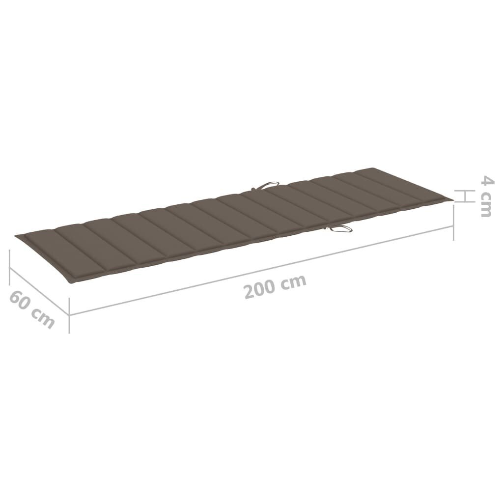 Saulės gulto čiužinukas, 200x60x4 cm, rudas цена и информация | Pagalvės, užvalkalai, apsaugos | pigu.lt