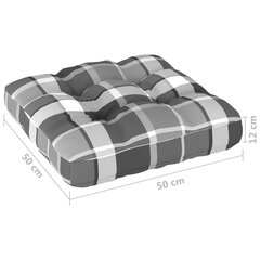 Pagalvė sofai iš palečių, 50x50x12 cm, pilka цена и информация | Подушки, наволочки, чехлы | pigu.lt