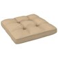 Pagalvė sofai iš palečių, smėlio spalvos, 60x60x12cm цена и информация | Pagalvės, užvalkalai, apsaugos | pigu.lt
