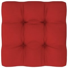 Pagalvė sofai iš palečių, raudonos spalvos, 60x60x12cm kaina ir informacija | Pagalvės, užvalkalai, apsaugos | pigu.lt