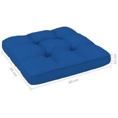 Pagalvė sofai iš palečių, 60x60x12 cm, mėlyna kaina ir informacija | Pagalvės, užvalkalai, apsaugos | pigu.lt