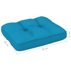 Pagalvė sofai iš palečių, 50x40x12 cm, mėlyna kaina ir informacija | Pagalvės, užvalkalai, apsaugos | pigu.lt