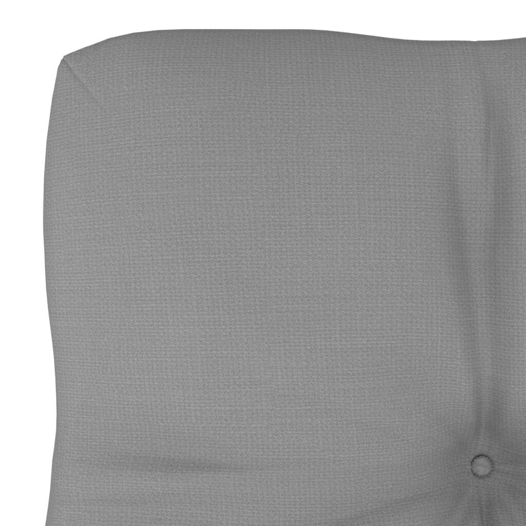 vidaXL Pagalvė sofai iš palečių, pilkos spalvos, 60x40x12cm kaina ir informacija | Pagalvės, užvalkalai, apsaugos | pigu.lt