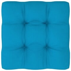 Pagalvė sofai iš palečių, 58x58x10 cm, mėlyna kaina ir informacija | Pagalvės, užvalkalai, apsaugos | pigu.lt