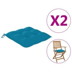 Kėdės pagalvėlės, 2vnt., 40x40x7 cm, šviesiai mėlynos kaina ir informacija | Pagalvės, užvalkalai, apsaugos | pigu.lt