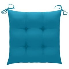 Kėdės pagalvėlės, 4vnt., 50x50x7 cm, šviesiai mėlynos kaina ir informacija | Pagalvės, užvalkalai, apsaugos | pigu.lt