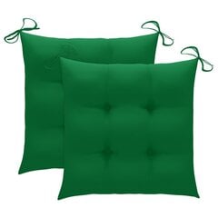 Kėdės pagalvėlės, 2vnt., 50x50x7 cm, žalios spalvos цена и информация | Подушки, наволочки, чехлы | pigu.lt