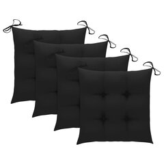 Kėdės pagalvėlės, 4vnt., 50x50x7 cm, juodos spalvos kaina ir informacija | Pagalvės, užvalkalai, apsaugos | pigu.lt