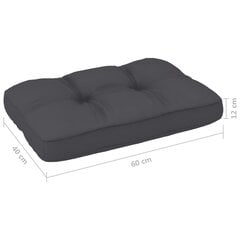 Pagalvė sofai iš palečių, 60x40x12 cm, pilka kaina ir informacija | Pagalvės, užvalkalai, apsaugos | pigu.lt