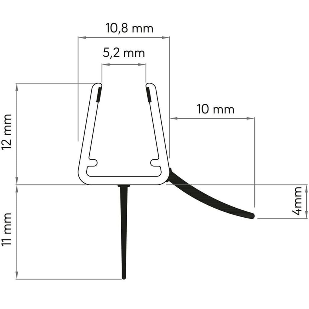 Dušo durų sandarinimo juosta, 6-8 mm цена и информация | Maišytuvų ir dušų priedai | pigu.lt