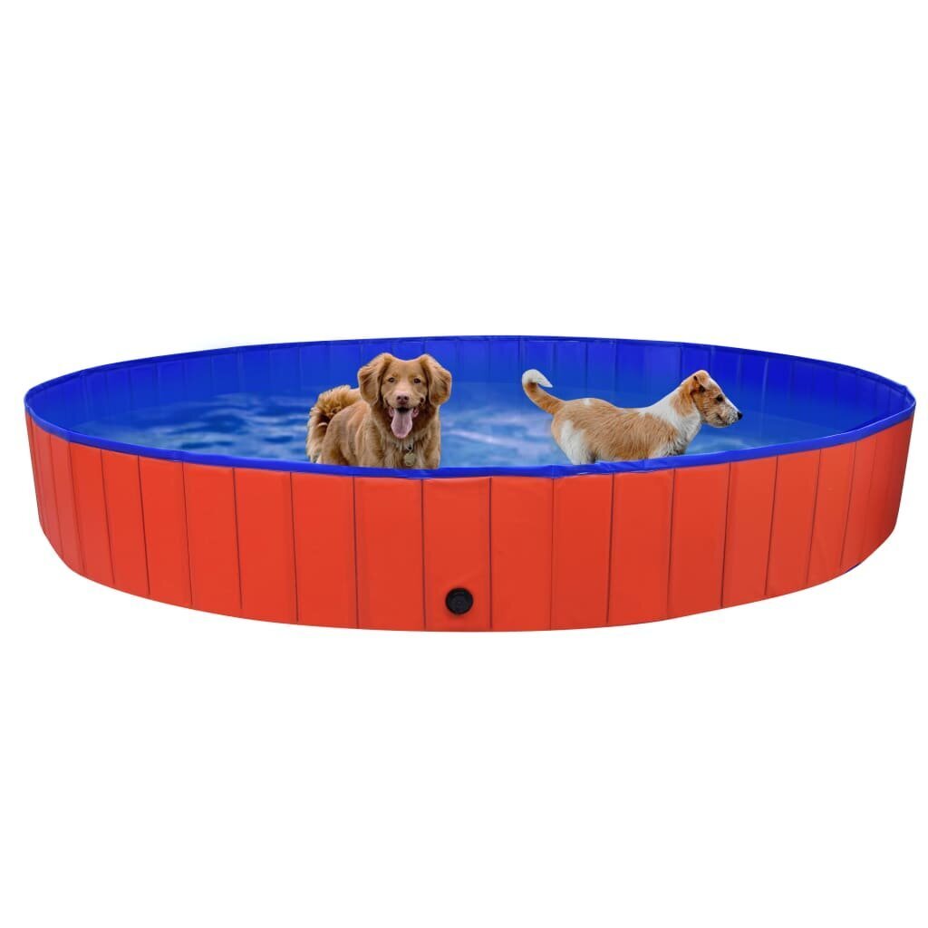 Sulankstomas baseinas šunims, raudonas kaina ir informacija | Priežiūros priemonės gyvūnams | pigu.lt