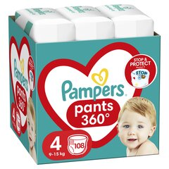 Sauskelnės-kelnaitės PAMPERS Pants Mega Pack 4 dydis, 9-15 kg, 108 vnt. kaina ir informacija | Pampers Kūdikio priežiūrai | pigu.lt