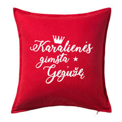 Dekoratyvinė pagalvė su užrašu Karalienės gimsta gegužę, raudona kaina ir informacija | Originalios pagalvės, užvalkalai | pigu.lt