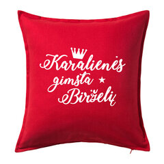 Dekoratyvinė pagalvė su užrašu Karalienės gimsta birželį, raudona kaina ir informacija | Originalios pagalvės, užvalkalai | pigu.lt