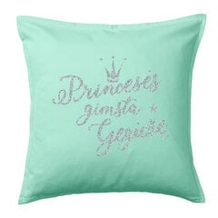 Vaikiška pagalvėlė su blizgiu užrašu Princesės gimsta gegužę“, turkio kaina ir informacija | Originalios pagalvės, užvalkalai | pigu.lt