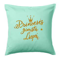 Dekoratyvinė pagalvėlė su blizgiu tekstu Princesės gimsta liepą“, turkio kaina ir informacija | Originalios pagalvės, užvalkalai | pigu.lt