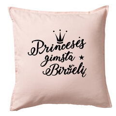 Dekoratyvinė pagalvėlė su užrašu Princesės gimsta birželį“, rožinė kaina ir informacija | Originalios pagalvės, užvalkalai | pigu.lt