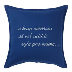 Originali pagalvė „Rytas pas mamą“, mėlyna. kaina ir informacija | Originalios pagalvės, užvalkalai | pigu.lt