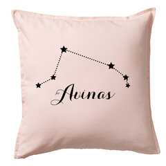 Dekoratyvinė pagalvė su zodiako ženklu „Avinas“, rožinė kaina ir informacija | Dekoratyvinės pagalvėlės ir užvalkalai | pigu.lt