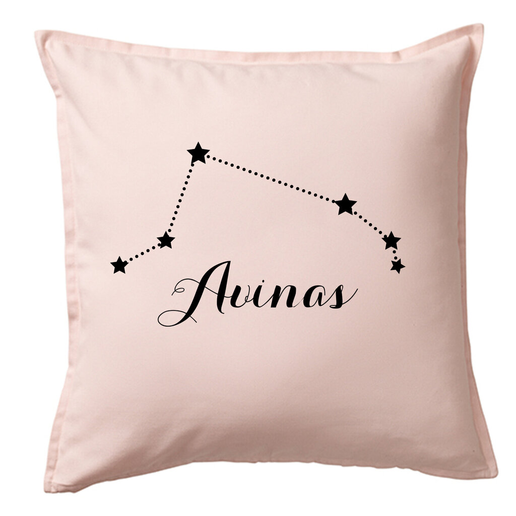 Dekoratyvinė pagalvė su zodiako ženklu „Avinas“, rožinė. kaina ir informacija | Dekoratyvinės pagalvėlės ir užvalkalai | pigu.lt