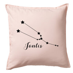 Dekoratyvinė pagalvė su zodiako ženklu „Jautis“, rožinė цена и информация | Декоративные подушки и наволочки | pigu.lt