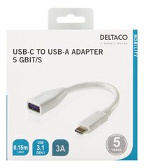 Adapteris Deltaco USBC-1205 USB 3.1 C-A Gen 1 kaina ir informacija | Adapteriai, USB šakotuvai | pigu.lt