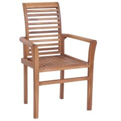 Lauko valgomojo kėdės su pagalvėlėmis, 2 vnt., rudos kaina ir informacija | Lauko kėdės, foteliai, pufai | pigu.lt