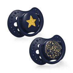 Силиконовые динамические соски Lovi Stardust, Blue, 0-3 мес., 2 шт. цена и информация | Пустышки | pigu.lt