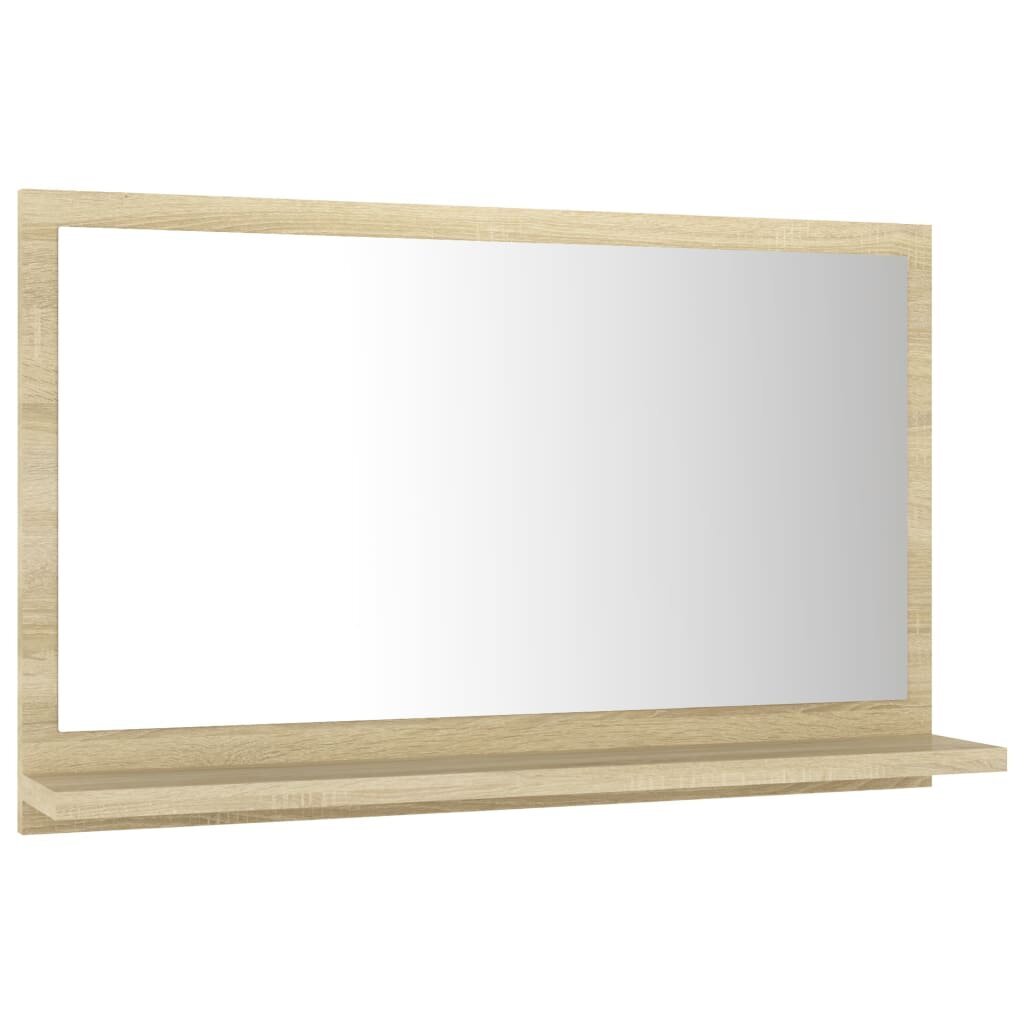 Vonios veidrodis, 60x10,5x37 cm, ąžuolo spalvos цена и информация | Vonios veidrodžiai | pigu.lt