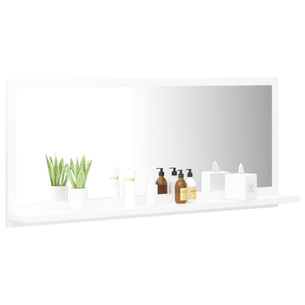 Vonios veidrodis, 90x10,5x37 cm, baltas blizgus kaina ir informacija | Vonios veidrodžiai | pigu.lt