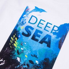 Marškinėliai kūdikiams Deep Sea, balti kaina ir informacija | Marškinėliai kūdikiams | pigu.lt