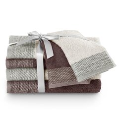 AmeliaHome rankšluosčių komplektas, 6 vnt, rudas/smėlio spalvos kaina ir informacija | Rankšluosčiai | pigu.lt