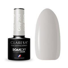 Стойкий гибридный лак для ногтей Claresa Grey 204, 5 г цена и информация | Лаки, укрепители для ногтей | pigu.lt