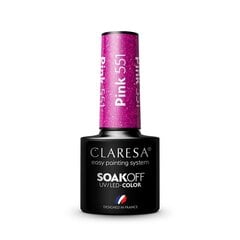 Стойкий гибридный лак для ногтей Claresa Pink 551, 5 г цена и информация | Лаки, укрепители для ногтей | pigu.lt