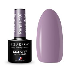 Стойкий гибридный лак для ногтей Claresa PURPLE 607, 5 г цена и информация | Лаки, укрепители для ногтей | pigu.lt