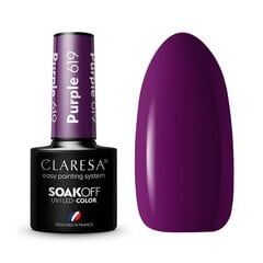 Стойкий гибридный лак для ногтей Claresa Purple 619, 5 г цена и информация | Лаки, укрепители для ногтей | pigu.lt