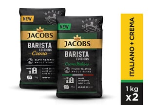 Kavos pupelės JACOBS BARISTA CREMA ir ITALIANO, rinkinys 2x1kg цена и информация | Кофе, какао | pigu.lt