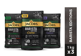 Kavos pupelės JACOBS BARISTA CREMA, ITALIANO ir ESPRESSO, rinkinys 3x1kg kaina ir informacija | Kava, kakava | pigu.lt