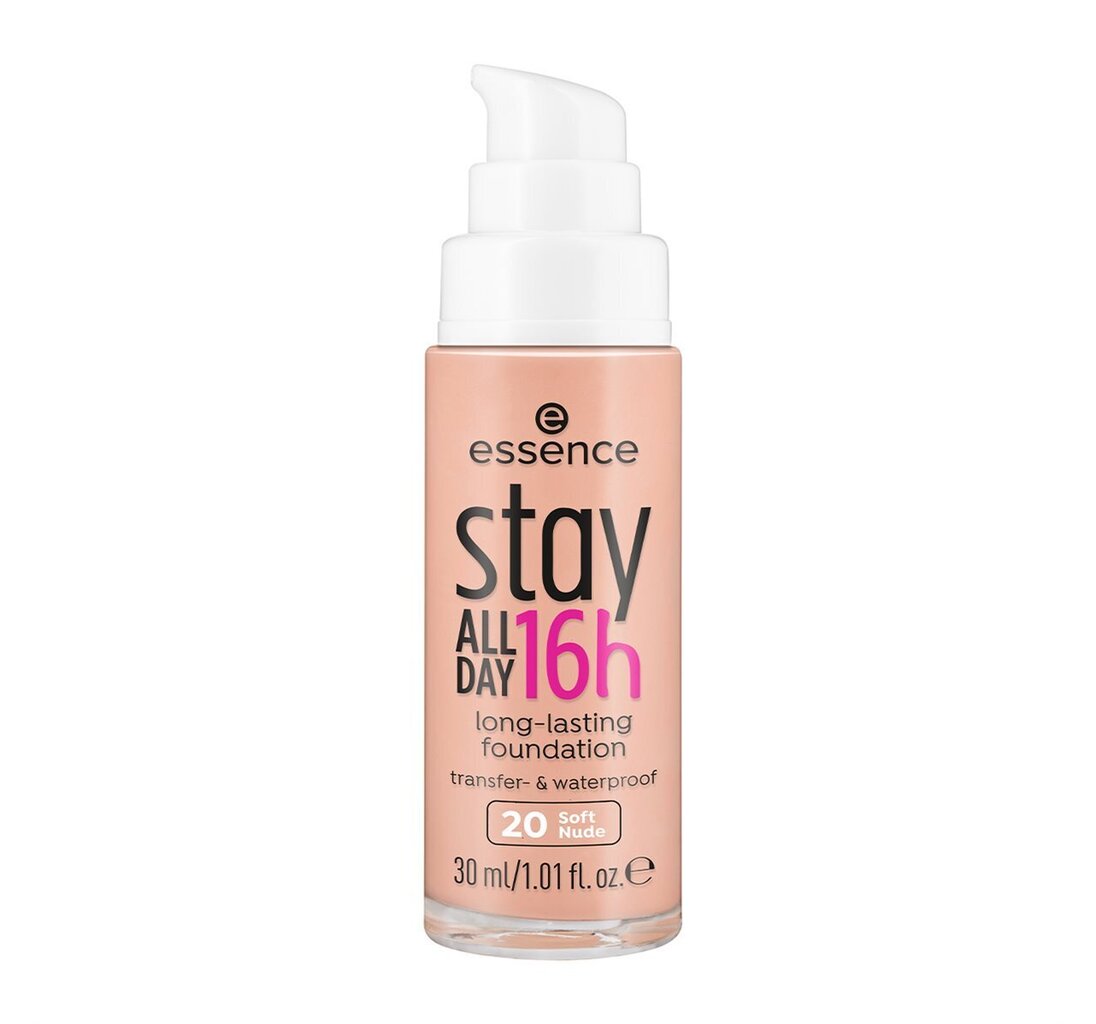 Skystas makiažo pagrindas Essence Stay All Day 16H, 30 ml, 20 Soft Nude kaina ir informacija | Makiažo pagrindai, pudros | pigu.lt