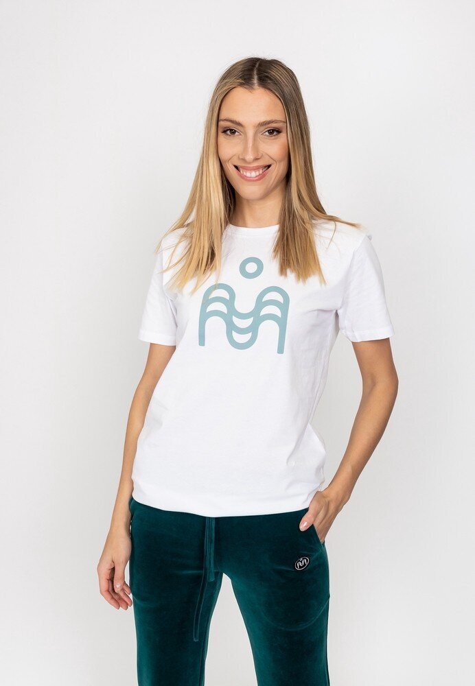 Marškinėliai Marat SMP24009*02, balti kaina ir informacija | Marškinėliai moterims | pigu.lt