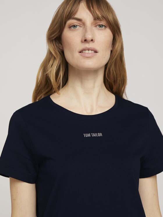 Moteriški marškinėliai Tom Tailor 1026366* 10668, tamsiai mėlyni kaina ir informacija | Marškinėliai moterims | pigu.lt
