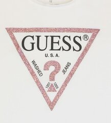 Детская футболка Guess J73I56*TWHT, белая/розовая цена и информация | Рубашки для девочек | pigu.lt