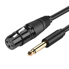 Микрофонный кабель ugreen jack 6,35 мм, 3 м цена и информация | Кабели и провода | pigu.lt