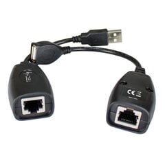 USB-удлинитель Techly, удлиняющий до 50м через сетевой кабель Cat5e/6, RJ45 цена и информация | Адаптеры, USB-разветвители | pigu.lt