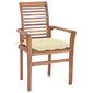 Valgomojo kėdės su pagalvėlėmis, 4 vnt, smėlio kaina ir informacija | Lauko kėdės, foteliai, pufai | pigu.lt